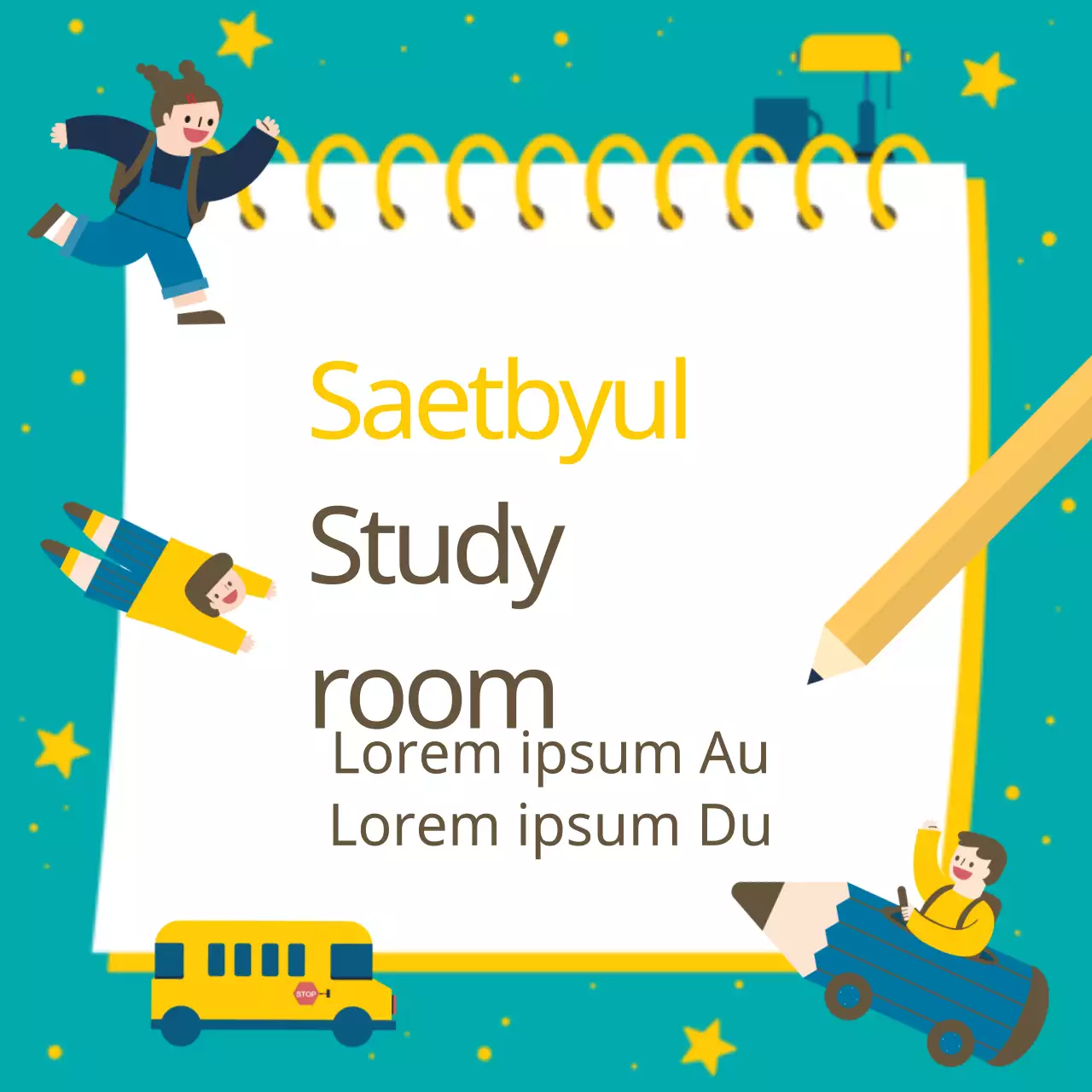 Guia de estudo brincalhão azul-petróleo Banner