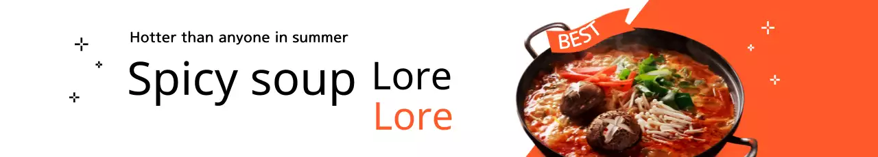 Banner promocional da sopa moderna laranja