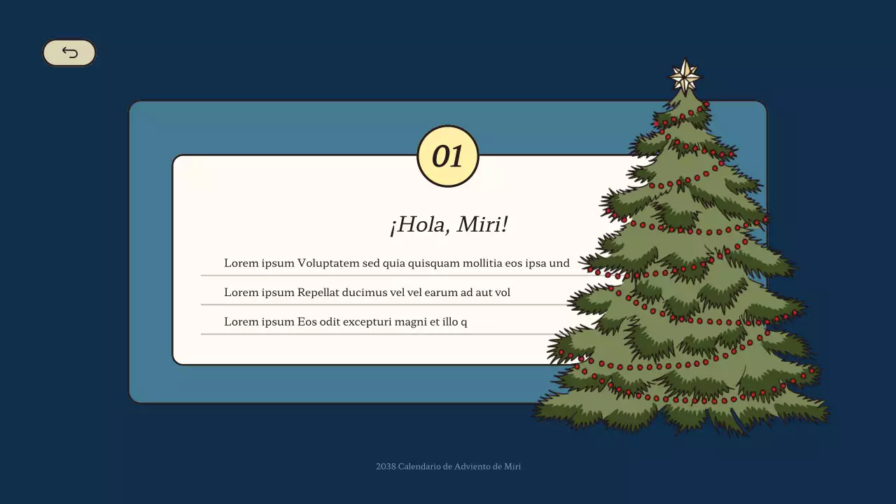 Calendario anticipado de Navidad en azul y rojo