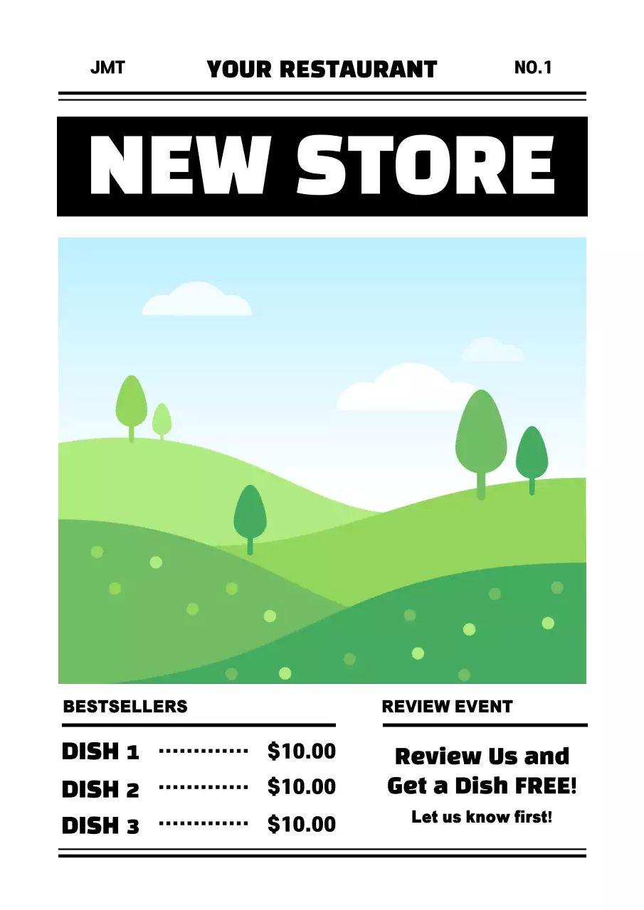 Green Simple Restaurant Promotion Poster