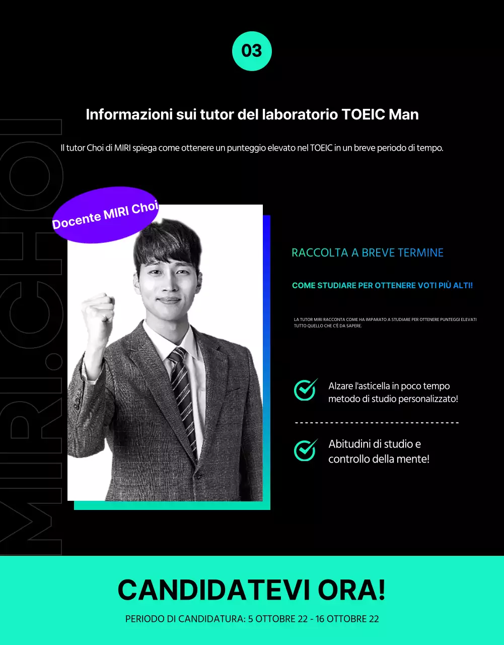 Unisciti al team di studio TOEIC di tendenza blu e menta