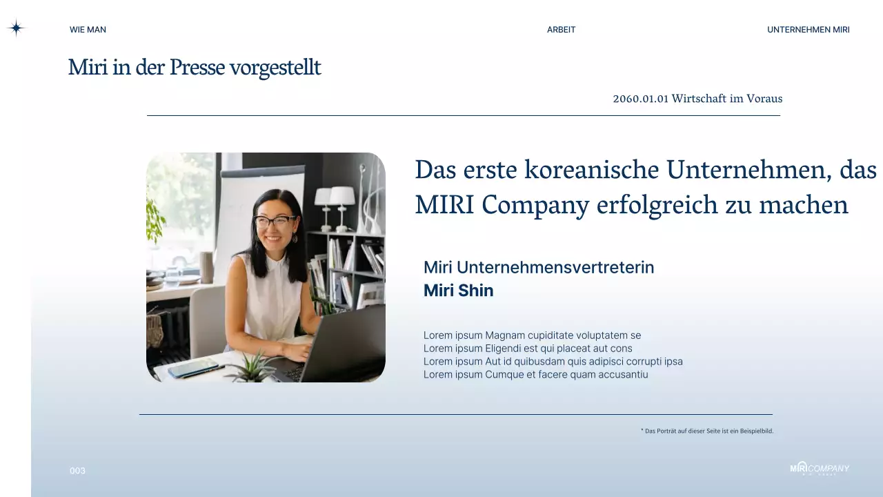 Moderner Business-PT-Vorschlag in Marineblau