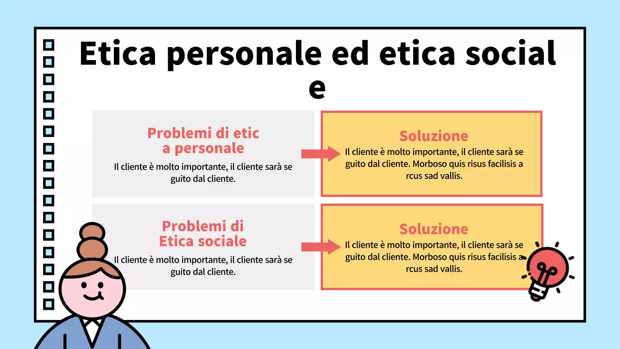 Illustrazioni vivaci e simpatiche sulla vita e sull'etica