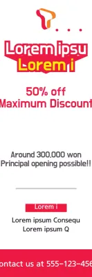 Banner promocional de desconto em negrito vermelho