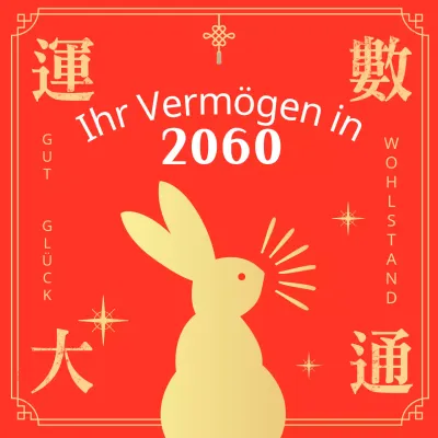 Grafik zur Wahrsagung des neuen Jahres mit einem einfachen Gefühl in Rot