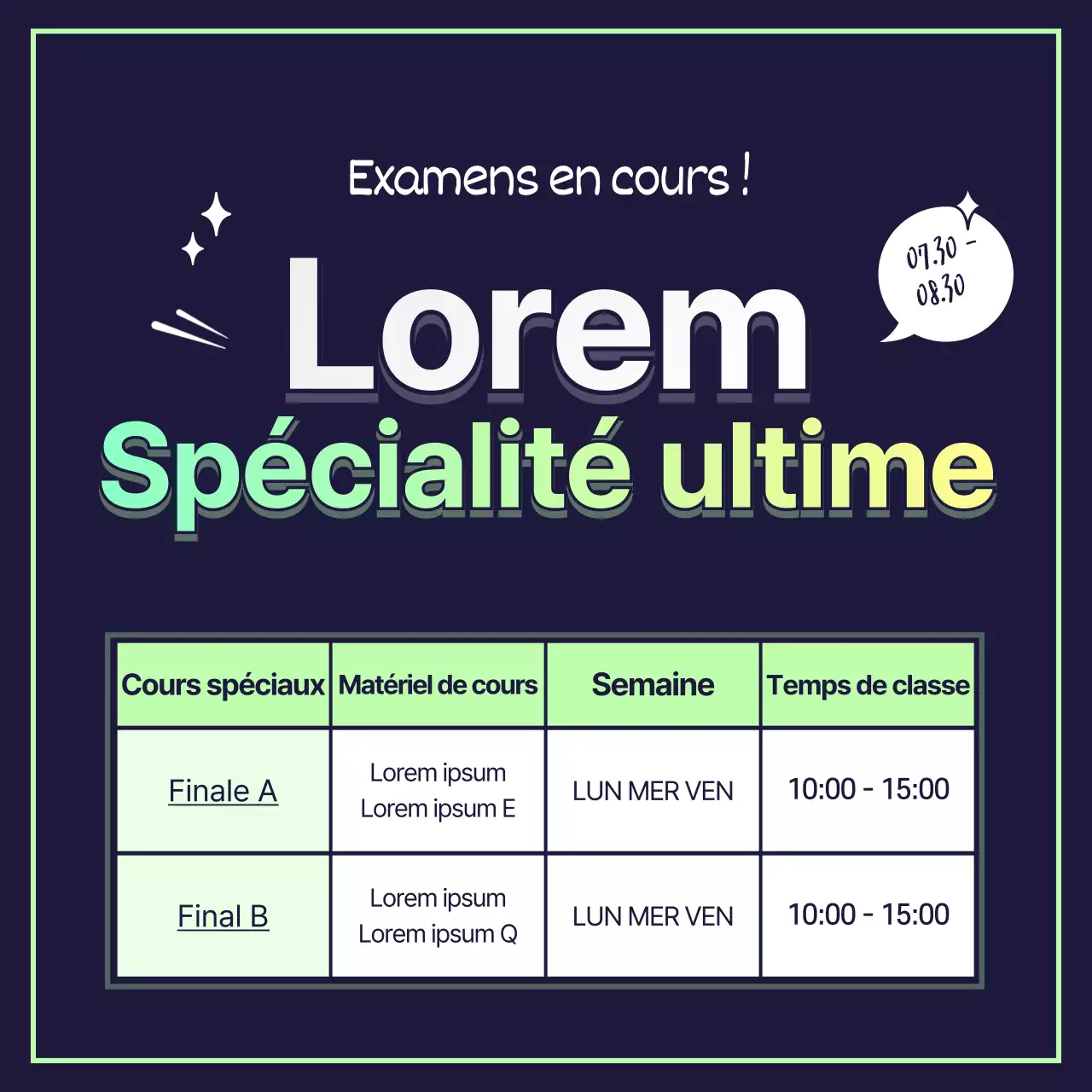 Examen final spécial