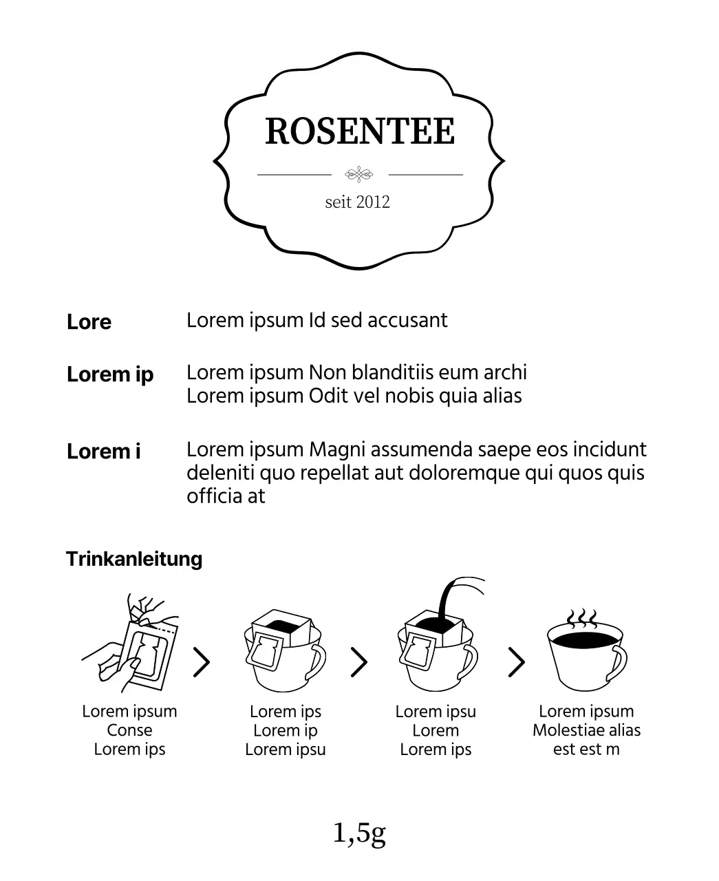 Luxuriöser Blume-Rose-Teebeutel