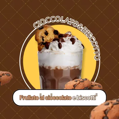 Bevanda frullata al cioccolato con sfondo marrone