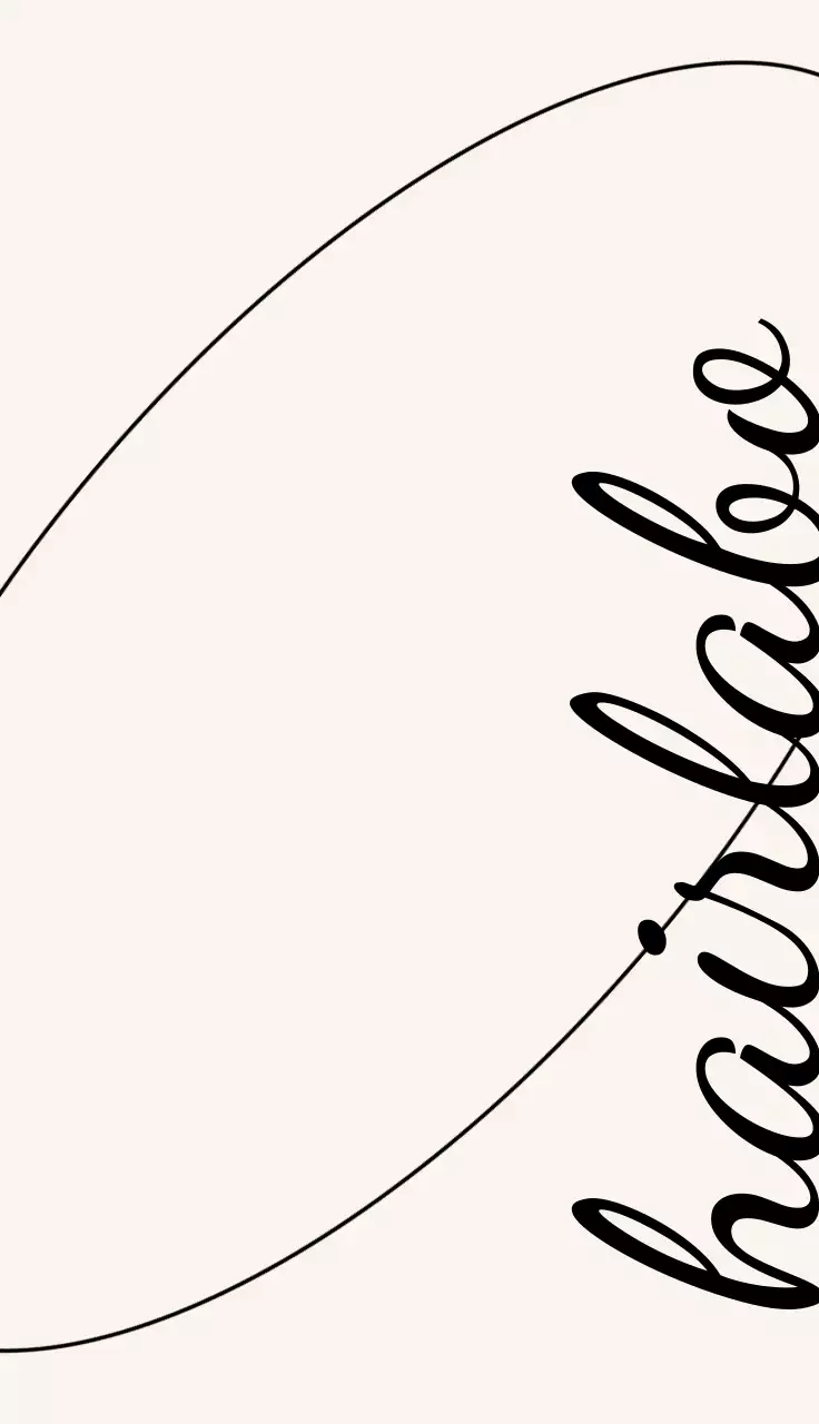 Design de salão de cabeleireiro com linhas curvas em preto e bege claro