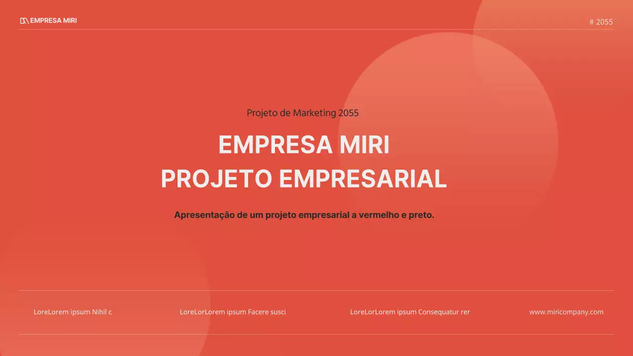 Um projeto empresarial moderno em vermelho e preto