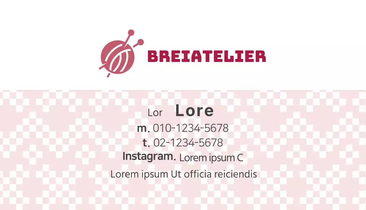 Zelf geïllustreerd visitekaartje breiworkshop