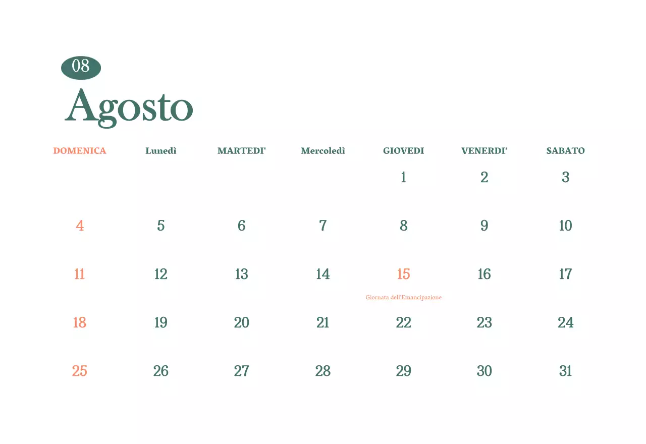 Calendario dei bar con i consigli per le bevande del mese