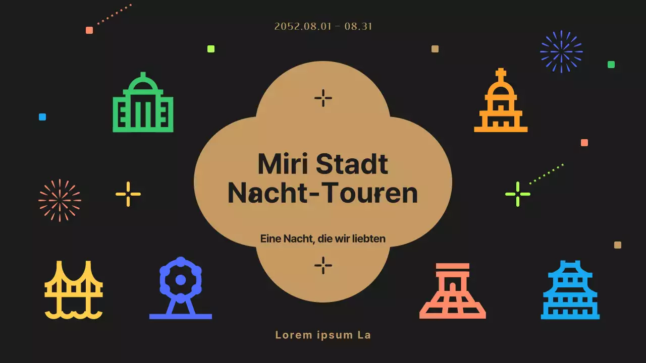 Ein niedlicher schwarzer und bunter nächtlicher Fremdenführer