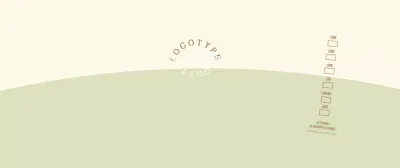 Logotype de concept simple en vert clair et jaune clair pour un café