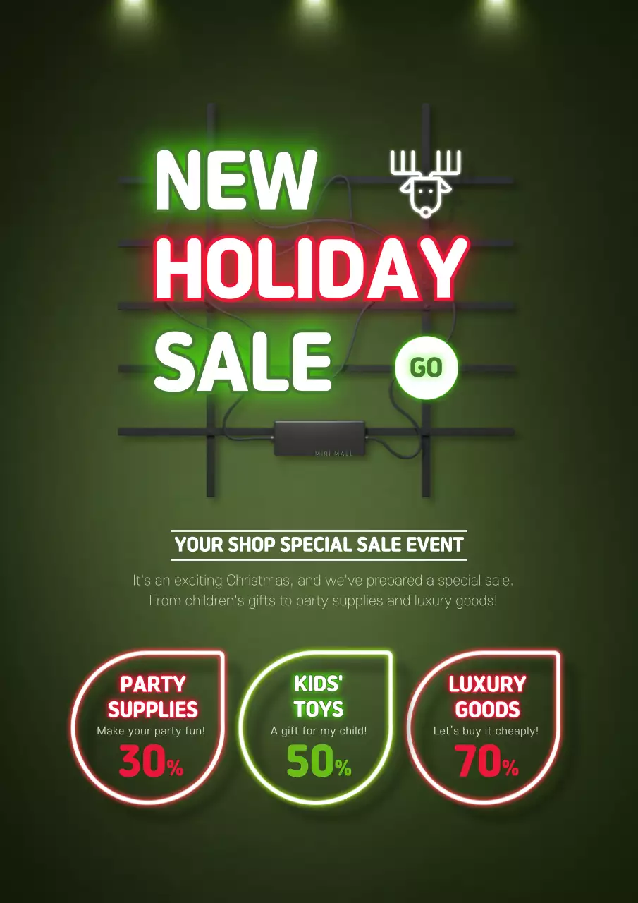 Green Trendy Holiday Promotion Poster