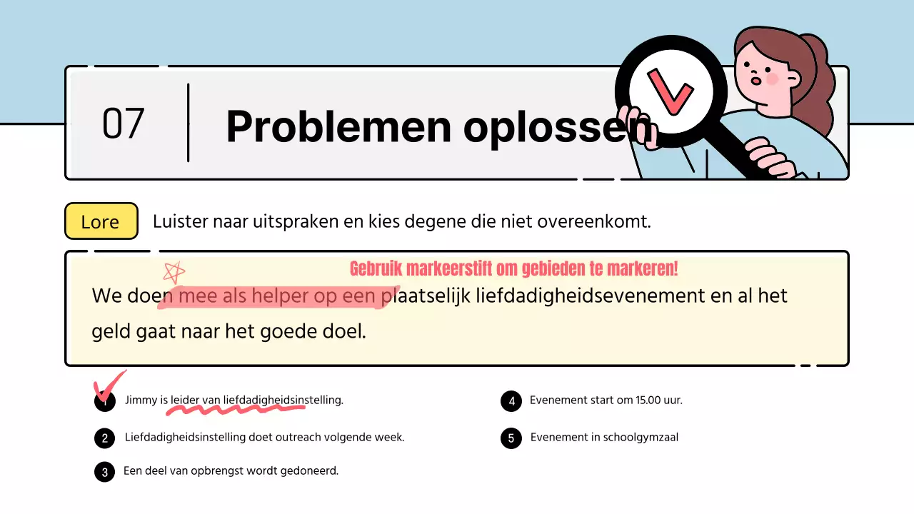 Schattige educatieve karakterstijl in lichtblauw