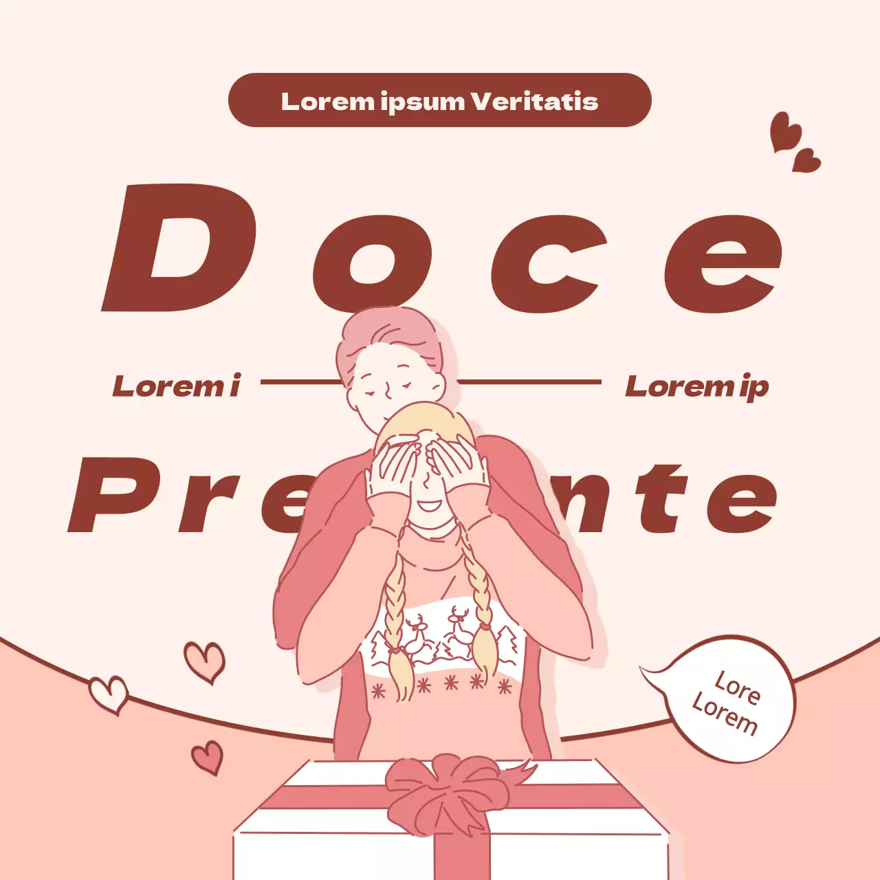 Rosa Branco Dia dos Casais Prenda Ilustração Conceito Evento