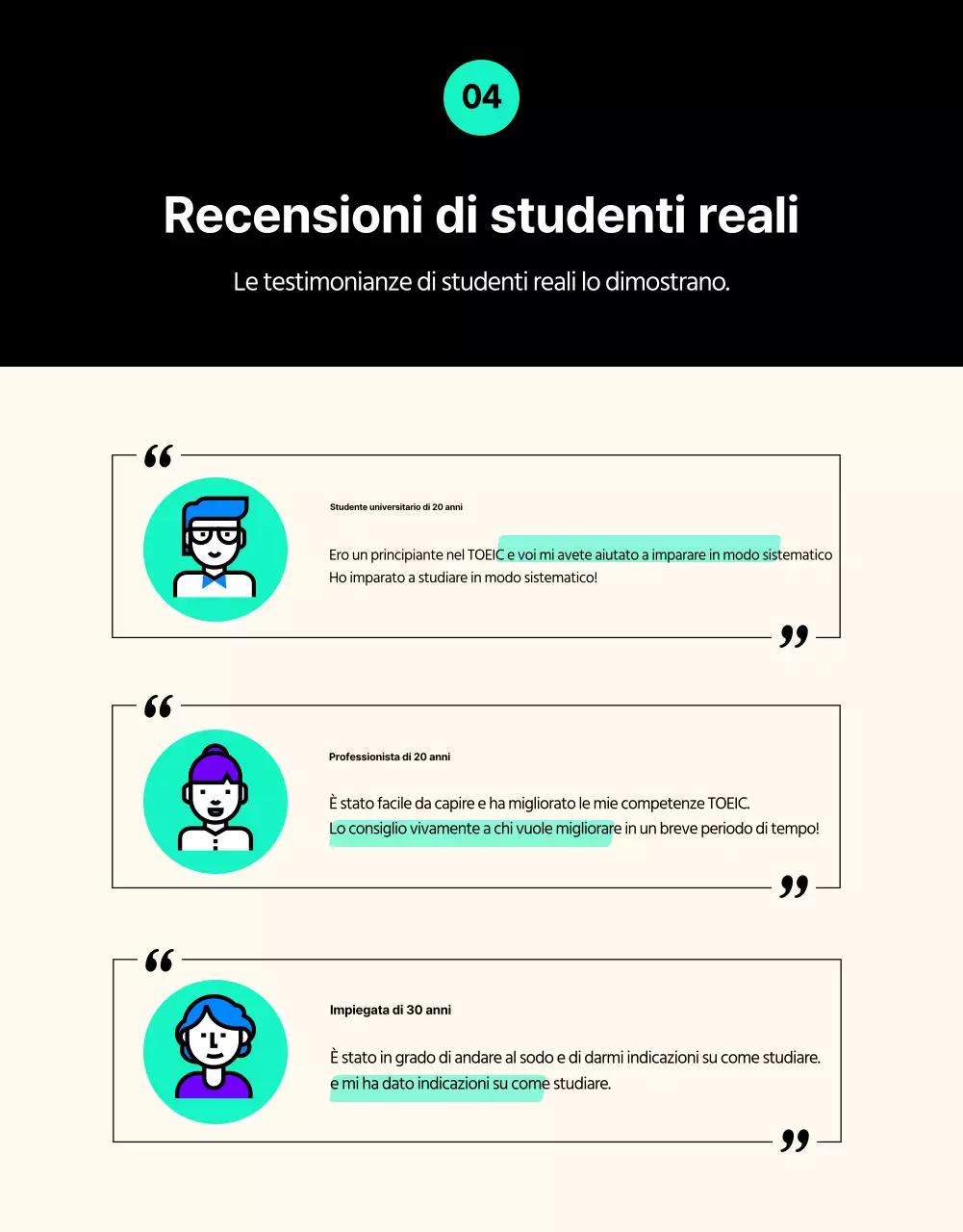 Unisciti al team di studio TOEIC di tendenza blu e menta