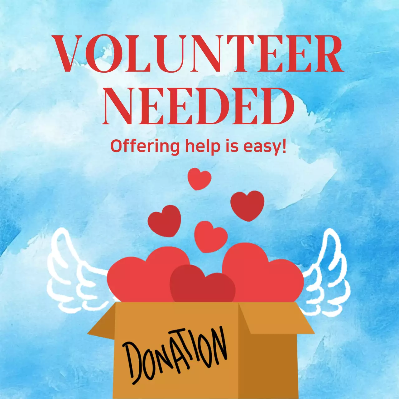 Blue Simple Volunteer Announcement Instagram Post