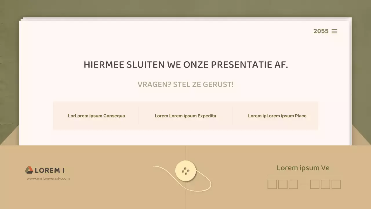 Voor presentaties met een strak documentconcept in olijf- en beigetinten