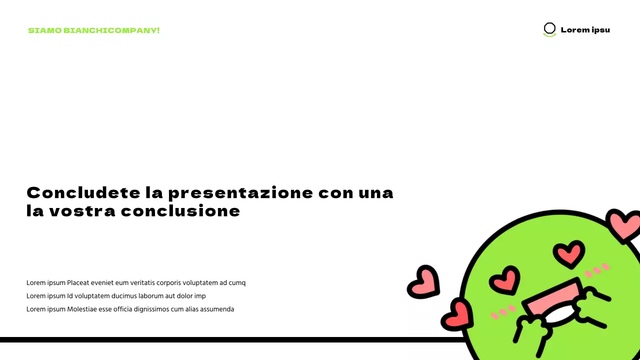 Simpatici personaggi in chartreuse e un layout pulito