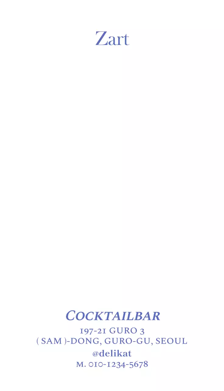 Helle Cafe-Visitenkarte in Hellblau und Weiß