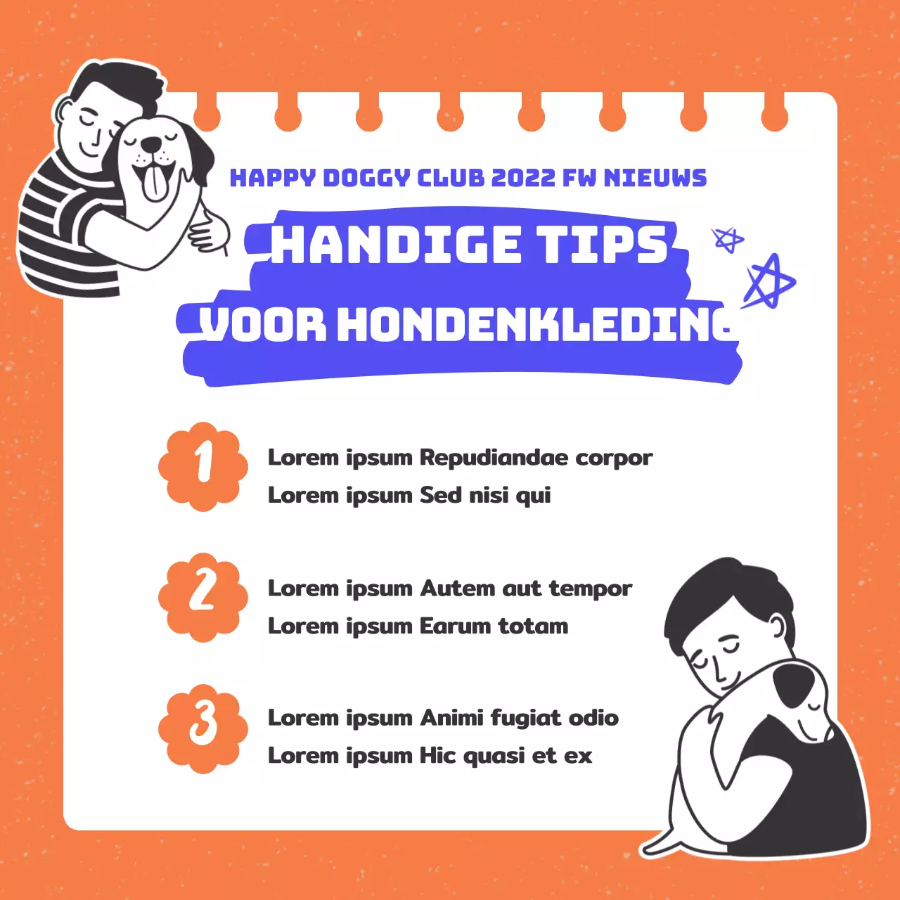 Promoot hondenkleding met knallers van oranje en blauw