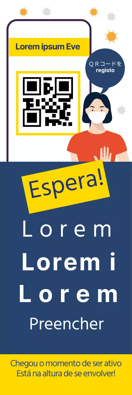 Rótulos de assinatura corona limpos, ilustrados a azul e amarelo