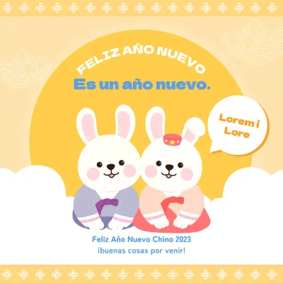 Felicitaciones de Año Nuevo en amarillo en Instagram