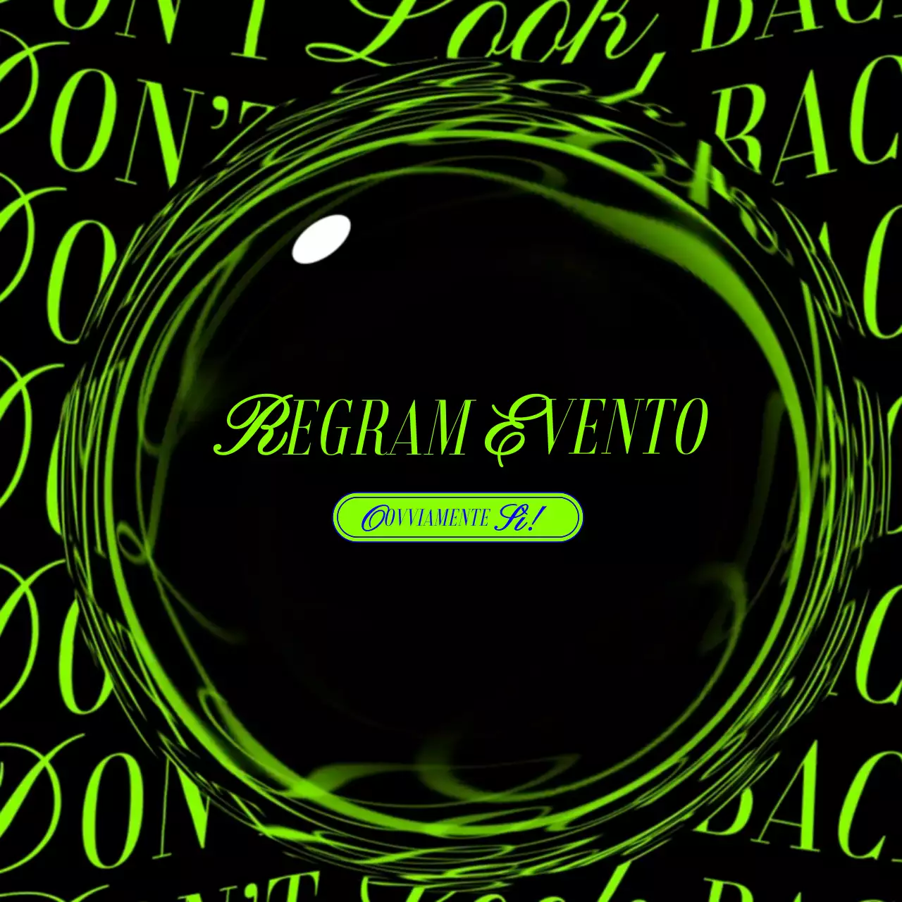 Un fascio d'umore alla moda con marchio in blu e verde fluorescente