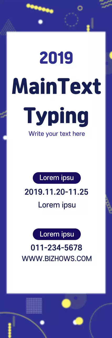 Banner promocional de digitação moderna azul