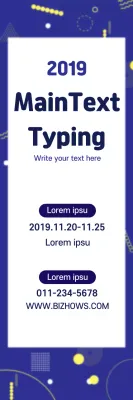 Banner promocional de digitação moderna azul