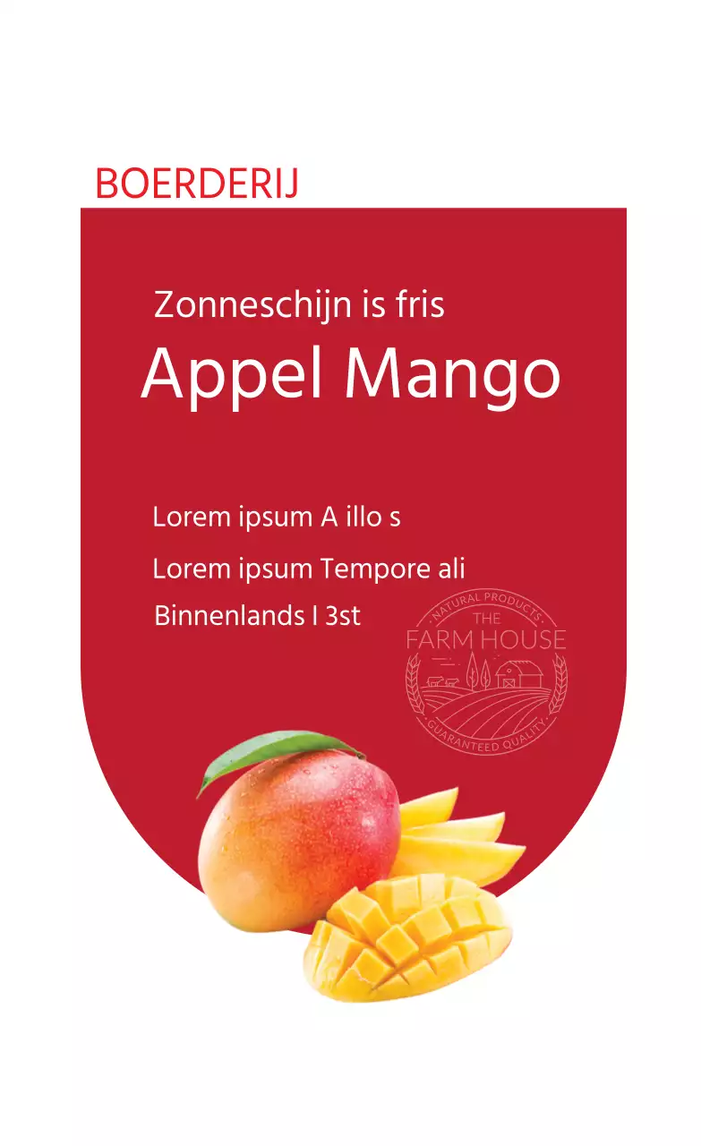 Appel Mango Produce Etiket