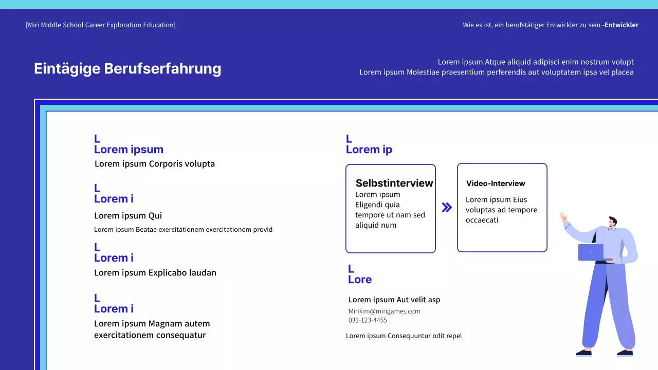 Ausbildung für blau getönte Entwickler zur Berufsfindung