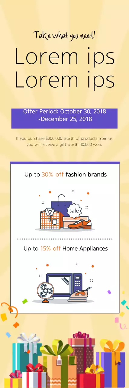 Vale-presente para compra de produtos