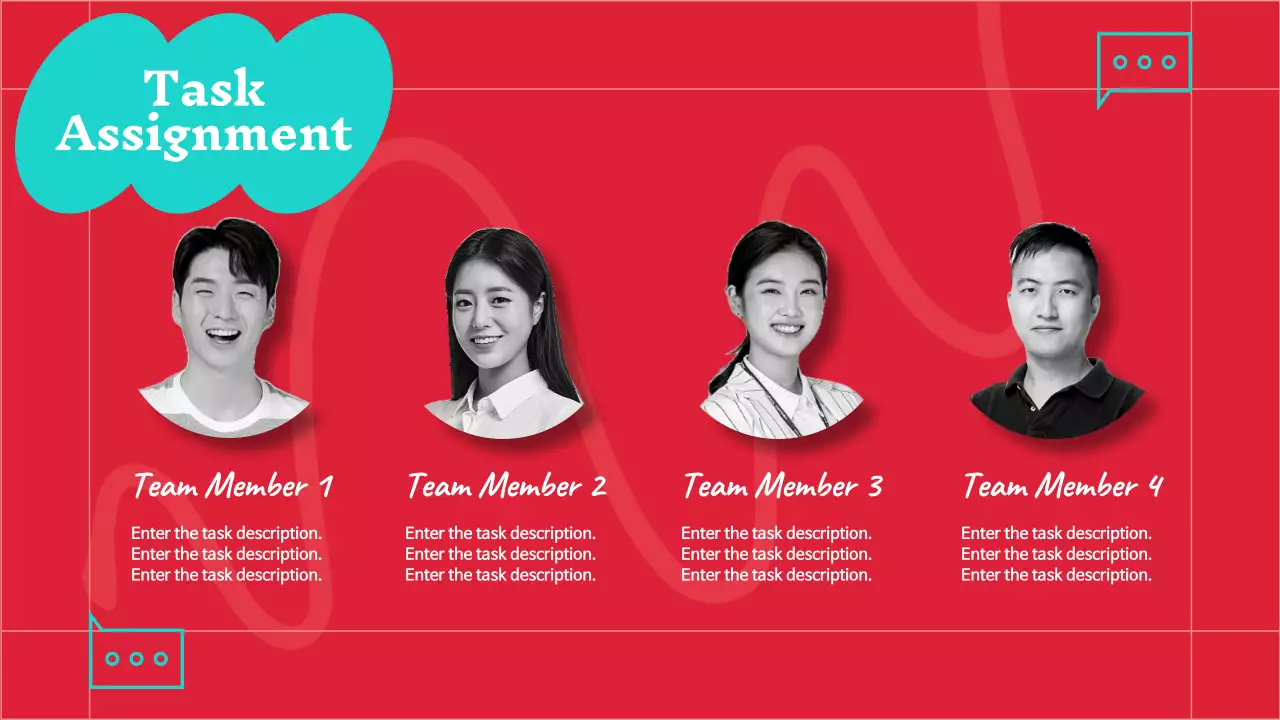 Trendy red and mint marketing minutes report