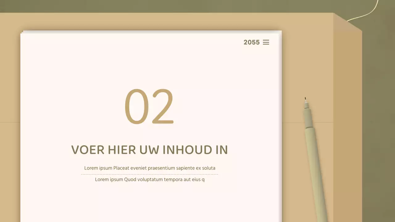 Voor presentaties met een strak documentconcept in olijf- en beigetinten
