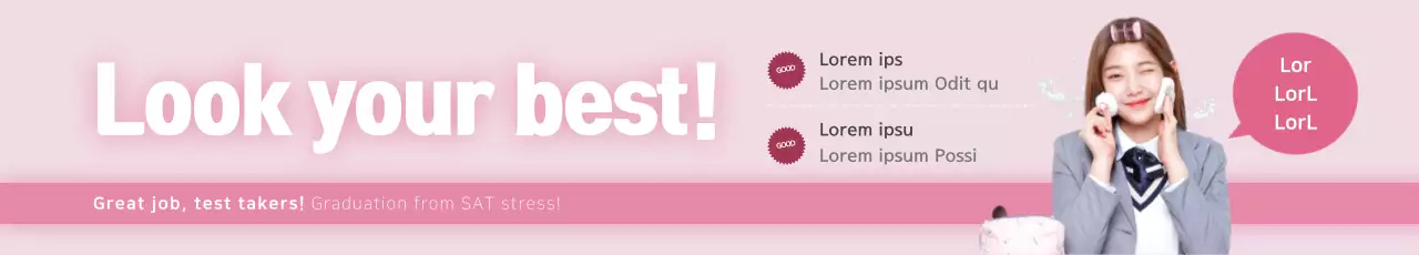 Banner de anúncio de formatura da moda rosa