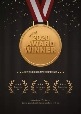 Gold mit schwarzem Hintergrund Preisverleihung zum Jahresende