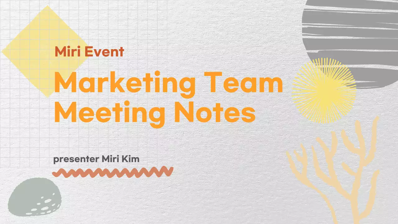 회색과 주황색의 기하학적 마케팅 회의록 보고서