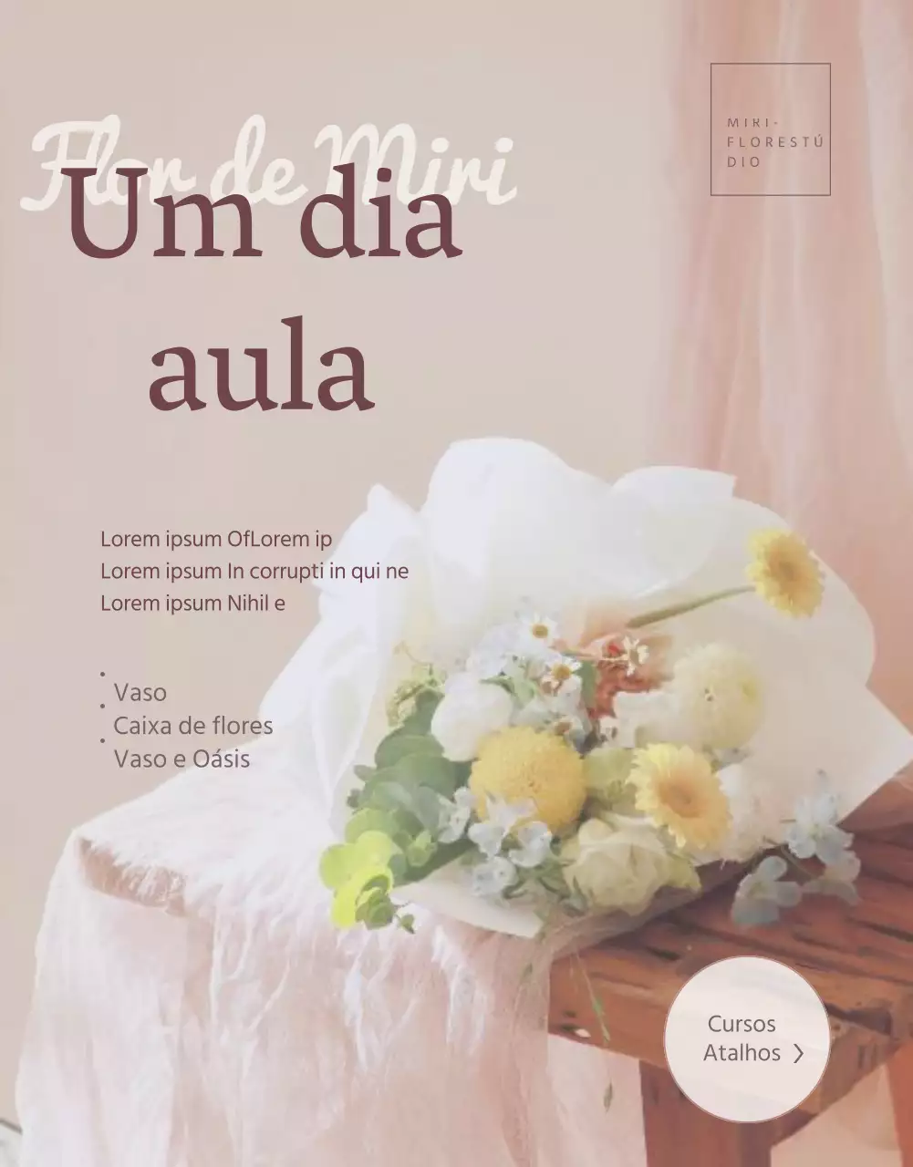 Um guia para uma luxuosa aula de floricultura de um dia em cor-de-rosa.