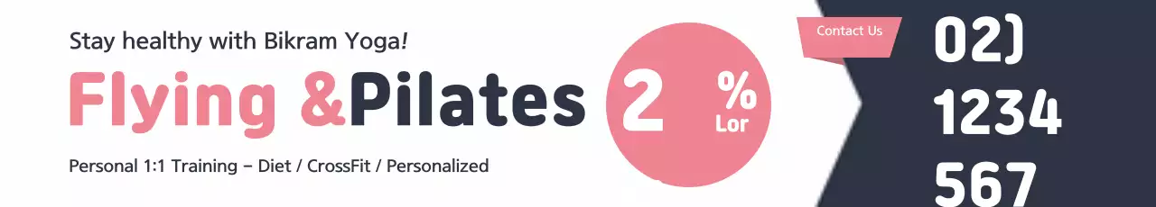 Banner de promoção de ioga moderna rosa