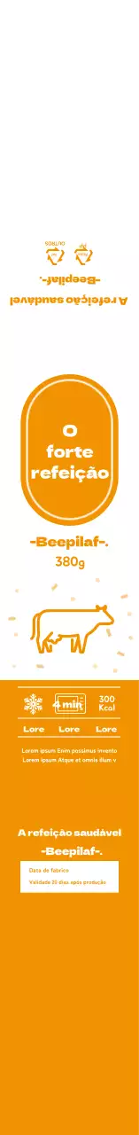 Caixa de Bento Pilaf com ícones simples laranja