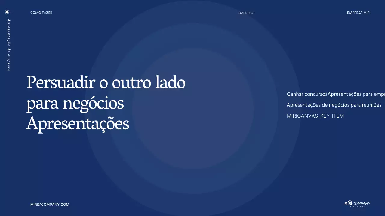 Proposta empresarial moderna PT em azul marinho