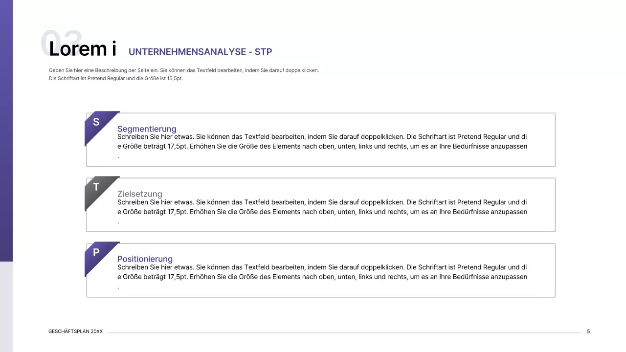 Business-Plan-Präsentation Kit mit lila Gradient Index-Konzept