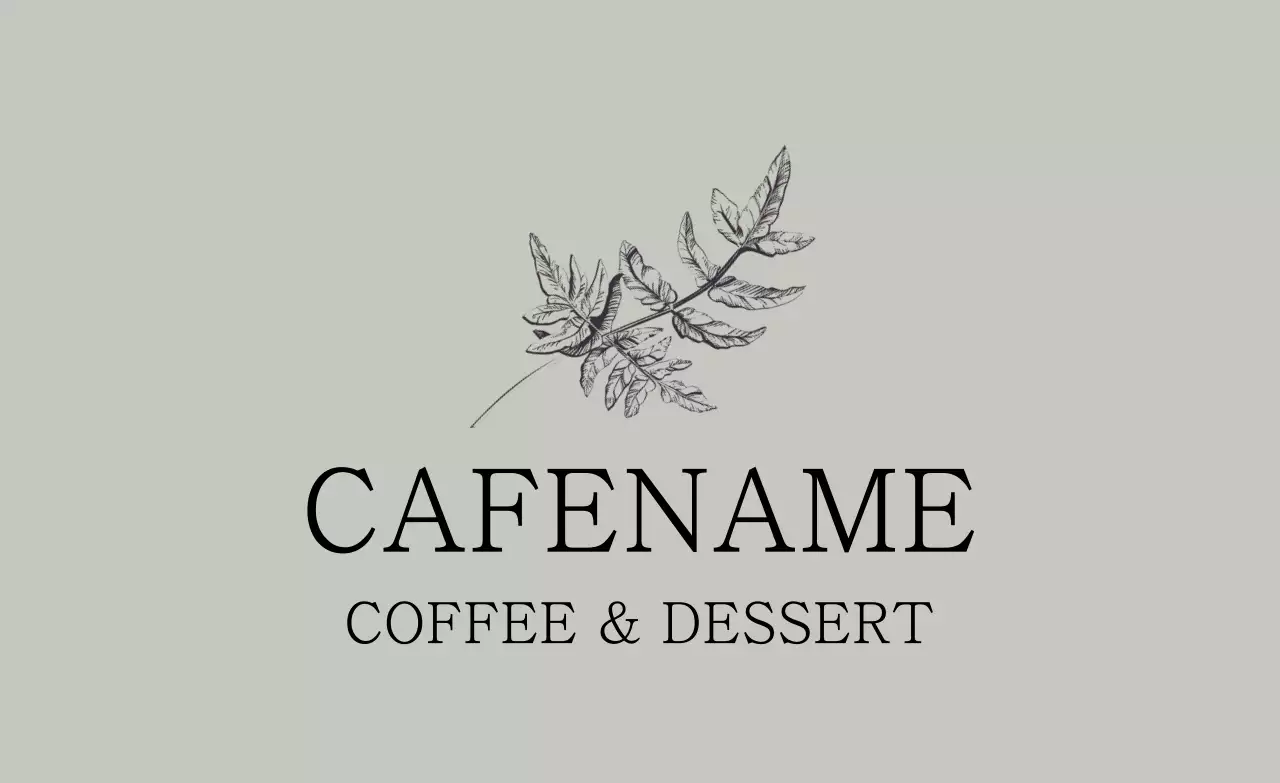 Grey Botanical Cafe Logo Banner