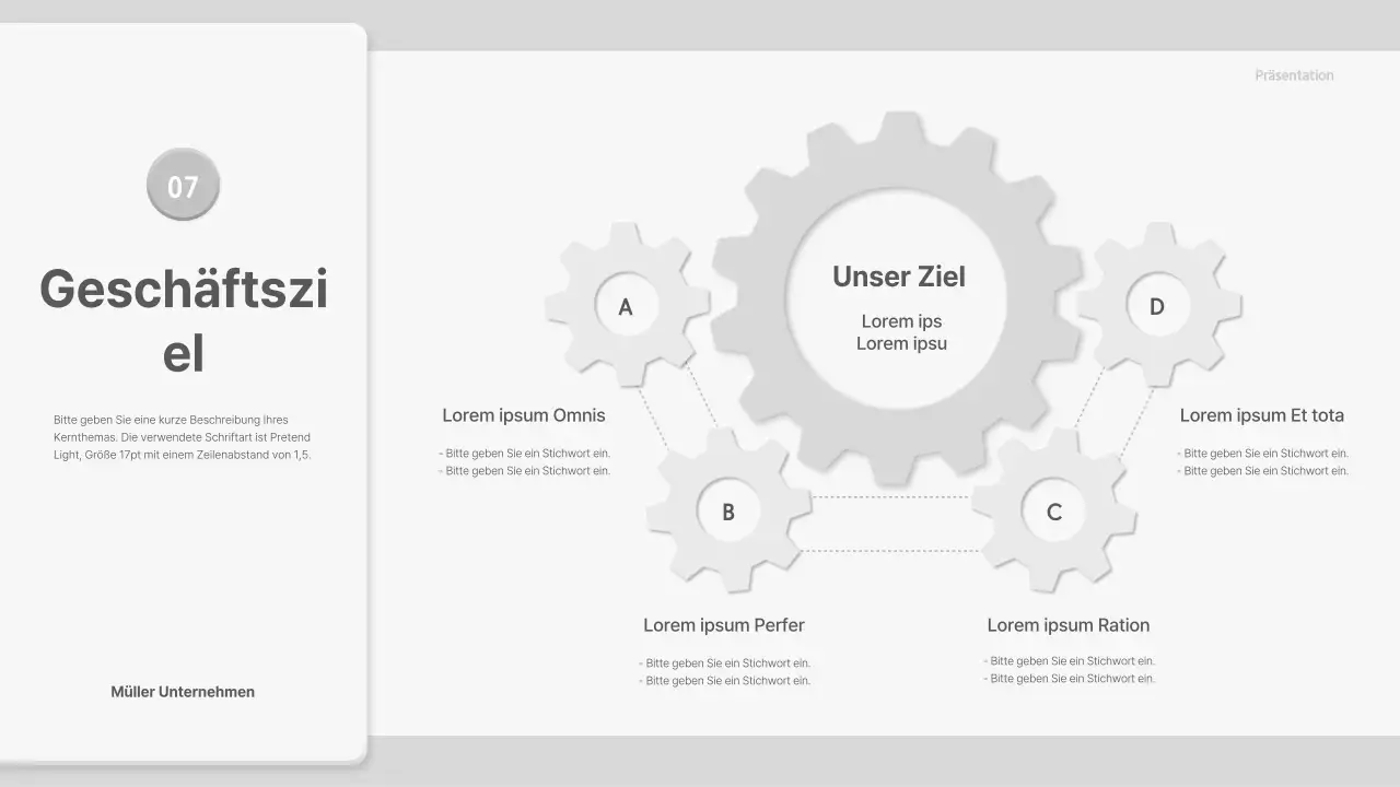 Vorschlag mit grauen, dreidimensionalen Zahnelementen