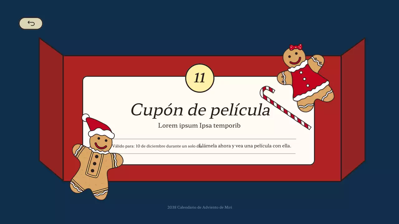 Calendario anticipado de Navidad en azul y rojo