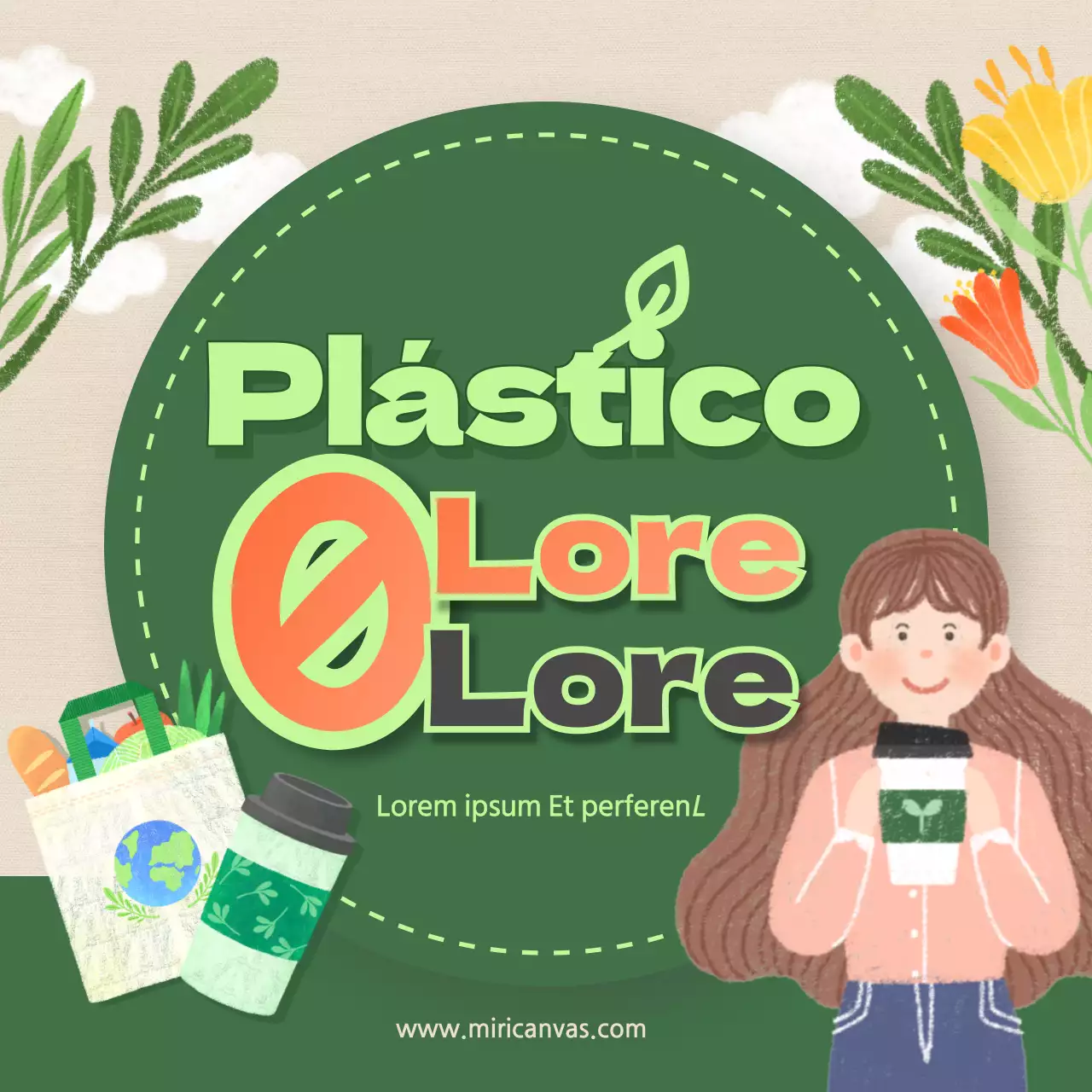 Tema de campanha de conservação da natureza verde desenhado à mão