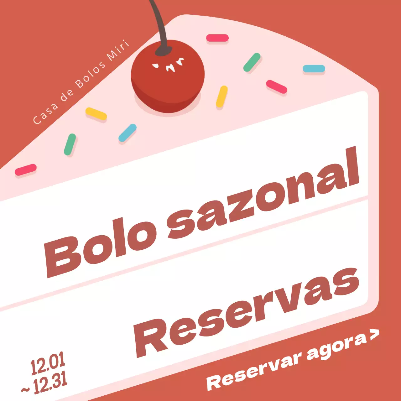 Informações sobre pré-reservas para esta bonita pastelaria com um fundo de bolo cor-de-rosa